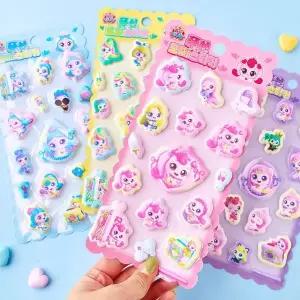 입체 쿠션 캐릭터 데코 스티커 16p 말랑한 촉감 다이어리 꾸미기 어린이 문구