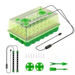 식물등 조명 식물 씨앗 스타터 트레이 키트 성장 빛 묘목 구멍 온실 40 셀