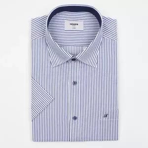 [롯데백화점]레노마 여름반팔 면스트라이프 폴리스판 소재 일반핏 (RZUSG0046NY)