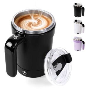 셀프 교반 커피 머그, 2026년형 새로운 자동 자기 분리 가능한 베이스 커피, 초콜릿, 우유, 차 블랙 용 스마트 믹싱