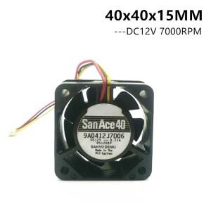 SAN ACE 서버 케이스 냉각 팬, 이중 볼 베어링, 3 핀, 40 4015, 40x40x15mm, 12V, 0.11A, 9A0412J7D06