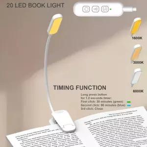 북라이트 독서등 침대 독서용 충전식 책 메모리 기능 3가지 색온도 5단계 클립형
