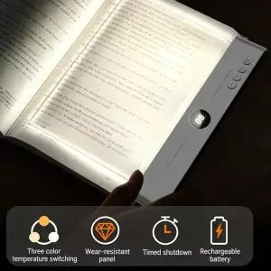 북라이트 독서등 침대 독서 충전식 북 라이트 LED 패널 눈 보호 도서관 침실용