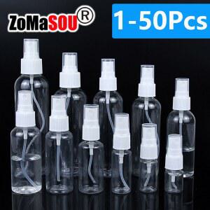 50PC 10 30 60 100ML 리필 가능 디스펜서 향수 분무기 투명 플라스틱 스프레이 여행용 휴대용 미니