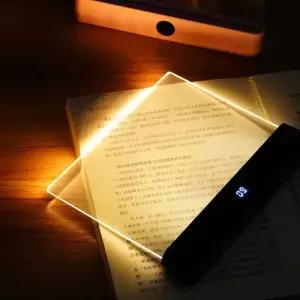 북라이트 독서등 북 라이트 충전식 투명 LED 플랫 야간 침대 독서 3색 조광 패널 램프