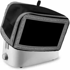 블랙 기하학적 토스터 커버 2조각 그리스 키 디자인의 방진 베이크웨어 오븐 프로텍터 탑 후크 추상 현대