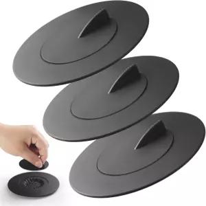 욕조 스토퍼 3pcs 2-in-1 배수 헤어캐처 실리콘 주방 욕실 샤워기 정수기 보호대 범용 플랫 흡입 샤워 커버