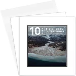 골든 스테이트 아트 화이트 코어 베벨이 있는 더블 픽처 매트 8X10 사진 사진(매트 백킹 클리어 백 포함)