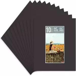골든 스테이트 아트 4x6 블랙 픽처 매트용 애시드 프리 8x8 10팩 베벨 컷 화이트 코어 프레임 매트 사진용