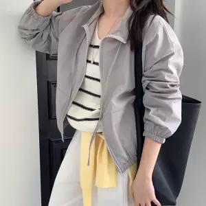 [코코블랑] 페블 하이넥 스트링 윈드집업