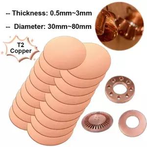 구리바 구리 막대 T2 디스크 두께 05mm 08mm 1mm 15mm 2mm 3mm 30mm 50mm 60mm 80mm 개스킷 부품 1개 2개