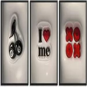 3Pc 트렌디 체리 8볼 캔버스 월 아트 러브 미 포스터 어반 스트리트 장식 프린트 가정용 거실 침실 세트