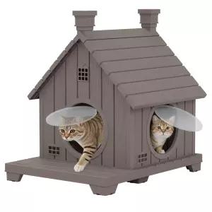 지오리빙 CH115A 1단 고양이집 강아지집 캣타워 개집 야외 마당 애완견 하우스 사계절 숨숨집 화장실