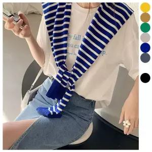 [유토피아]페이크 숄 어깨위에 걸치는 여성 가디건 스트라이프 페이크가디건 페이크케이프 봄패션코디 여성
