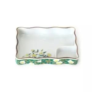 야마고 직사각회접시 그린 15.3cm