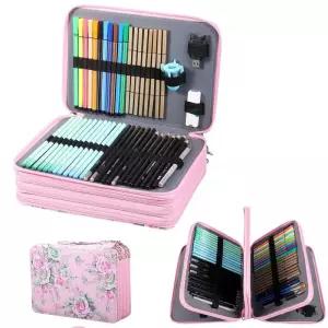 화통 화구통 그림통 대용량 색연필 케이스 보관함 드로잉 스케치 연필 지퍼형 휴대용 정리 가방