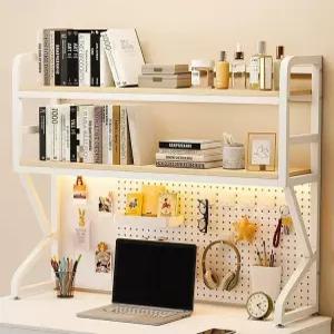 책상위 책꽂이 3단 상부장 타공판 데스크 학생 공부 선반 책장