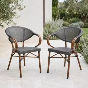 앤틱 빈티지 야외 인조 라탄의자 팔걸이 암체어 알루미늄 철제 북유럽 레트로 카페 식당