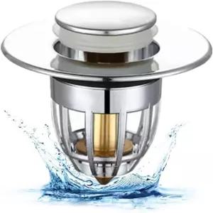 윌라오이요우 가족 경비 욕실 욕조 배수 플러그 푸시형 바운싱 코어 메시 바스켓 여과 누출 차단 방지 필터