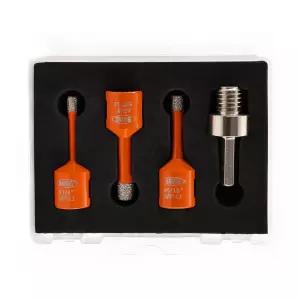 도자기 타일용 다이아몬드 코어 드릴 비트 키트 BGTEC 홀 톱 타일 커터 5/8 -11 스레드 6/8/10mm+HEX