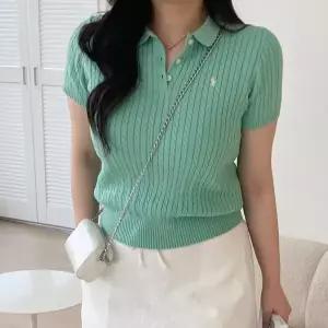 [폴로]랄프로렌 미니케이블 반팔 카라 니트 걸즈