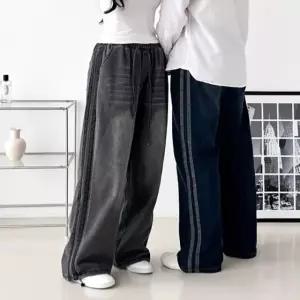 [모로엠] 남성 투라인 사이드 와이드 데님 팬츠 DMC-JEA-Q251024