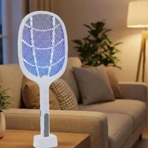 원터치 충전식 해충 제거기 가정 사무실 야외용 전기 모기 파리 벌레 퇴치 라켓