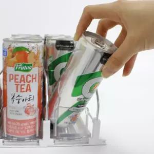 음료 디스펜서 자동 정렬 트레이 편의점 진열대 냉장고 수납 보관 정리함 캔 음료