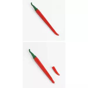 채소모양 빨간고추 디자인 간단한선물 검정볼펜 5개 놀이상품 사무용 학생 게임용
