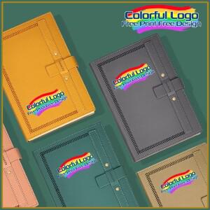 1개 A5 무료 디자인 맞춤 로고 컬러 인쇄 플러그인 버클 고급 클래식 멀티 PU 가죽 다이어리 노트