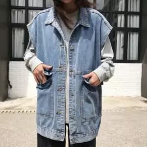 [다잇템] 여성 코디 캐쥬얼 진 빅사이즈 조끼