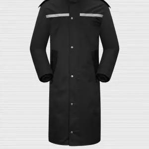 [블루마켓]아웃도어 고품질 블랙 롱코트비옷 원피스 레인코트 도로통제 교통통제 작업장 농사비옷 비오는날