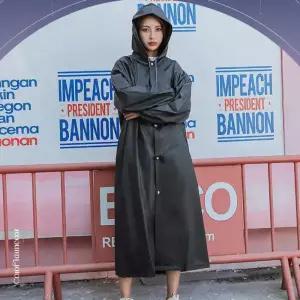 끈달린 여성 성인우비 레인코트 비옷 다회용 후드 EVA 여행용