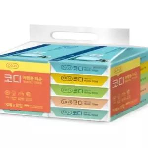 코디 여행용 티슈 70매 x 10팩(SH)