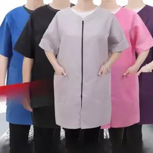 애견 미용복 유니폼 가운 방수 털방지 카페 유니품 반팔 긴팔