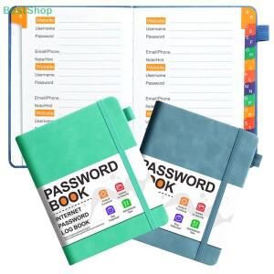 컬러 문자 인덱스 스트랩 태그가 있는 B6 비밀번호 노트, 로그인 저장