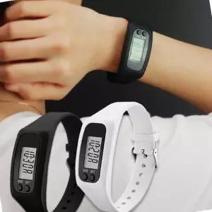 디지털 만보기 시계 손목 실리콘 밴드 걸음수 측정 만보계