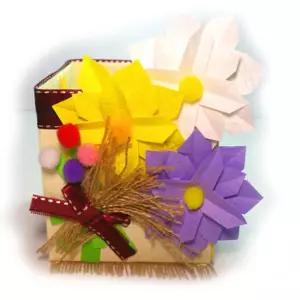 5인용 가을꽃연필꽂이만들기 종이접기 종이꽃 DIY 키트 시상품 학습교구 쉬운