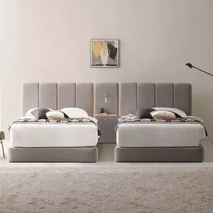 [네스룸]시에나 패브릭 호텔 침대 트윈 세트 SS+SS(협탁1개포함)