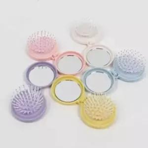 ( )원형손거울 접이식거울 접이식손거울 머리빗 빗거울 접이식 세트 휴대용