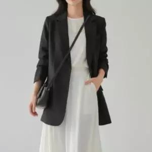 [하프클럽/옷자락]여성 폴리스판 싱글버튼 간절기 롱코트