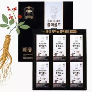 진웰스 홍삼흑마늘 블랙골드 프리미엄 70ml x 30 파우치 국내산 6년근 발효 홍삼액 홍삼 선물