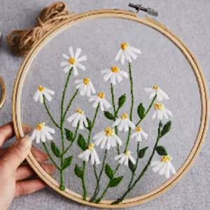 프랑스 자수 키트 3 십자수 흰작은꽃 도안 뜨개 바늘