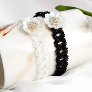 (폭스타일)리네 플라워 초커 목걸이 Ngc1+9Eyg