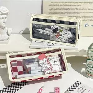 고효율 체크디자인 파우치 체커보드 PVC 펜케이스 2종 LgS9+5PYS