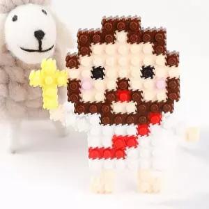 미니 조립 블록 예수님 캐릭터 피규어 만들기 교육 완구 어린이 창작 놀이 학습용