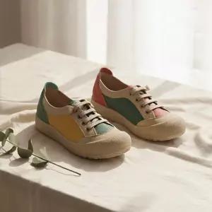 잭앤질 소가죽 레트로 컬러블록 밴딩 스니커즈(JA6218S)