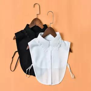 카라 자수 페이크 넥케이프 플라워 포인트 이너셔츠 Zva7+6jQO