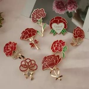 카네이션 브로치 케이스 세트 어버이날 스승의날 부모님 선생님 꽃 선물 이벤트 답례품 뱃지