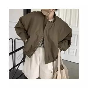 페리엠 바스락 하이넥 스트링 오버핏 야상 무너비지자켓